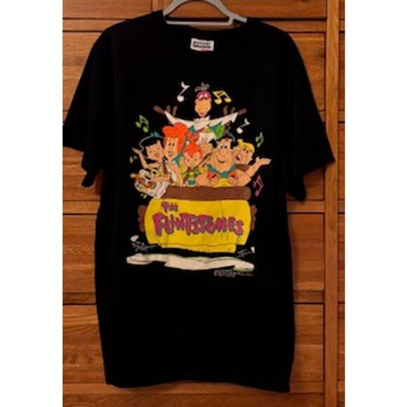 Vintage 1994 Dobie Flintstones T-Shirt Black Families Graphic Unisex 1X - Picture 1 of 6